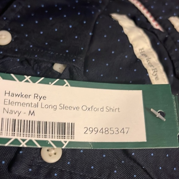 HAWKER RYE ELEMENTAL LONG SLEEVE OXFORD SHIRT NAVY - M - Picture 4 of 5